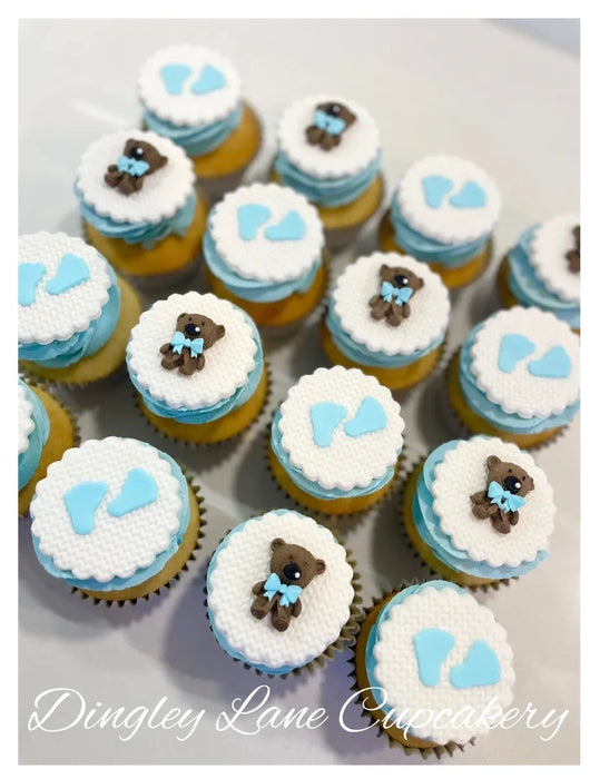 Baby Feet and Teddy Bear Cupcakes