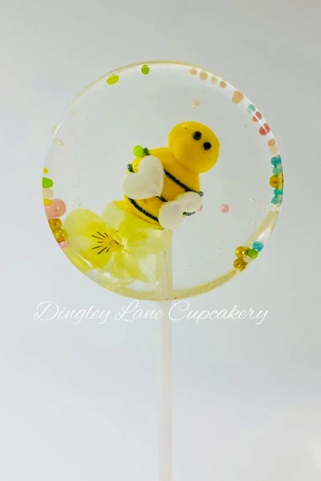 Bee Lollipop, Edible Flower and Sprinkles