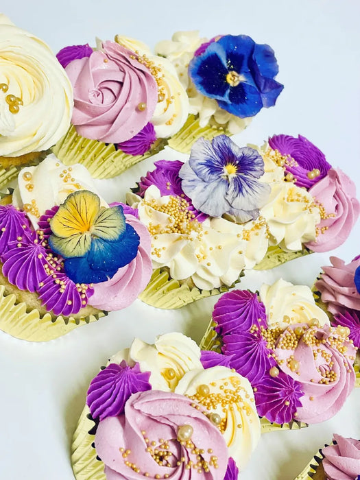 Freeze Dried Edible Flower Cupcakes