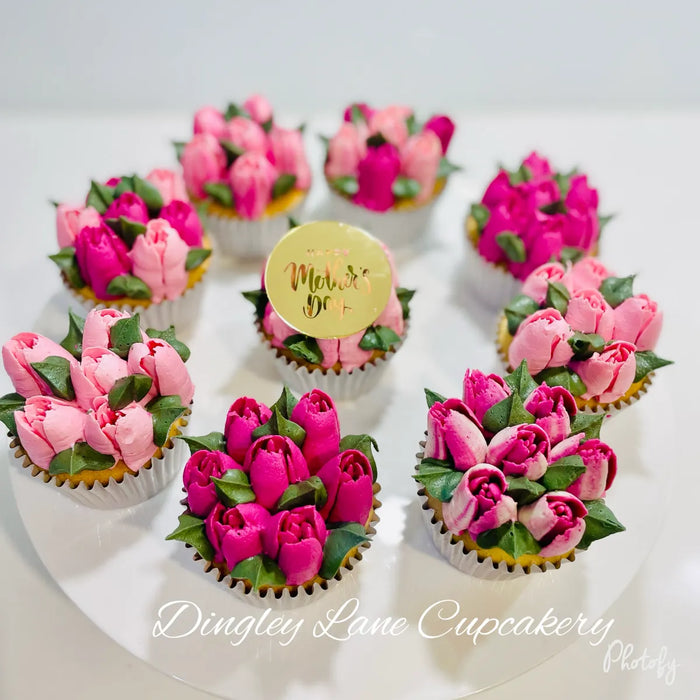 Mother's Day Buttercream Flowers with a Gold Topper