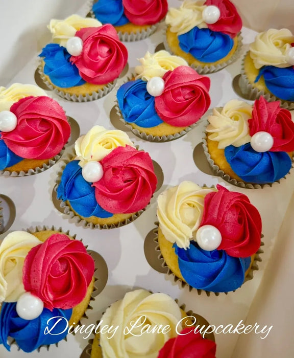 Red, White and Blue Cupcakes
