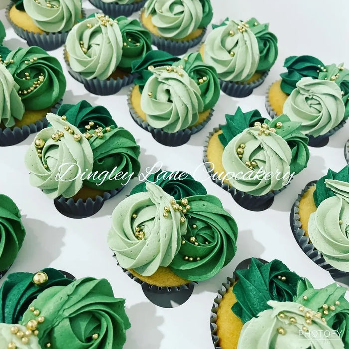 Shades of Green Cupcakes