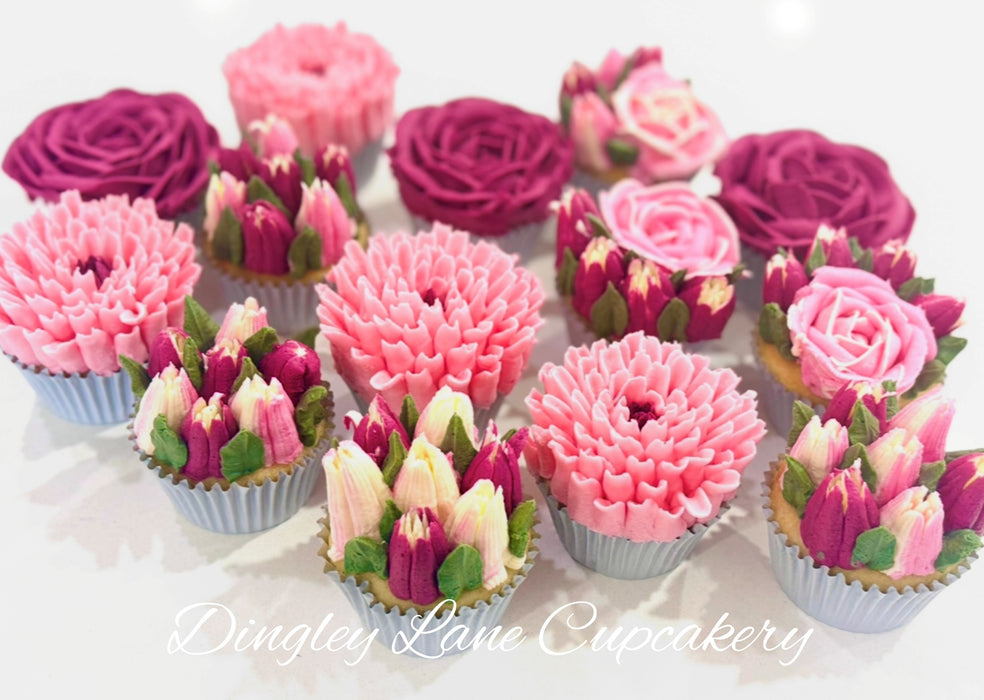 Classic Garden Flower Cupcakes
