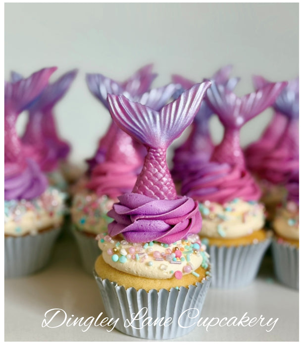 Pink & Purple Mermaid Sprinkle Cupcakes